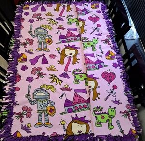 Homemade Girl's Princess Blanket/Throw With Fringe